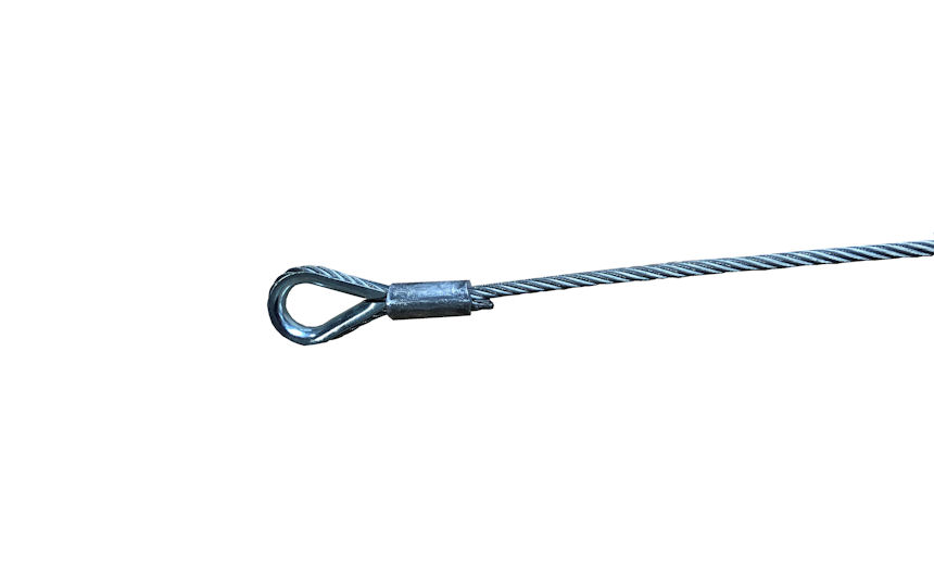 Câble acier Ø 8 mm x 18 m - Queue de rat et boucle cossée
